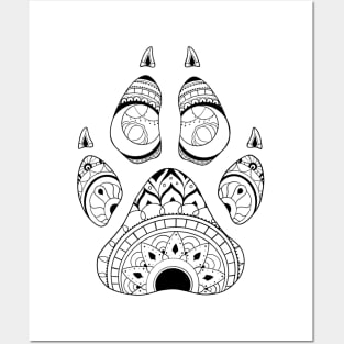 Mandala Wolf Paw Posters and Art